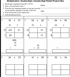 Multi-Digit Multiplication Partial Product Area Model – The Teachers