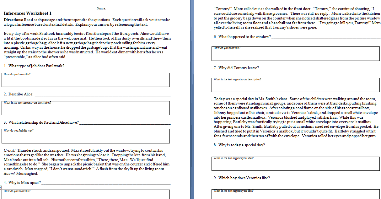 Making Inferences Worksheet 3rd Grade Ivuyteq