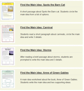 Main Idea Worksheets 