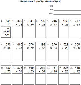 4th Grade Box Multiplication Worksheet - A Worksheet Blog