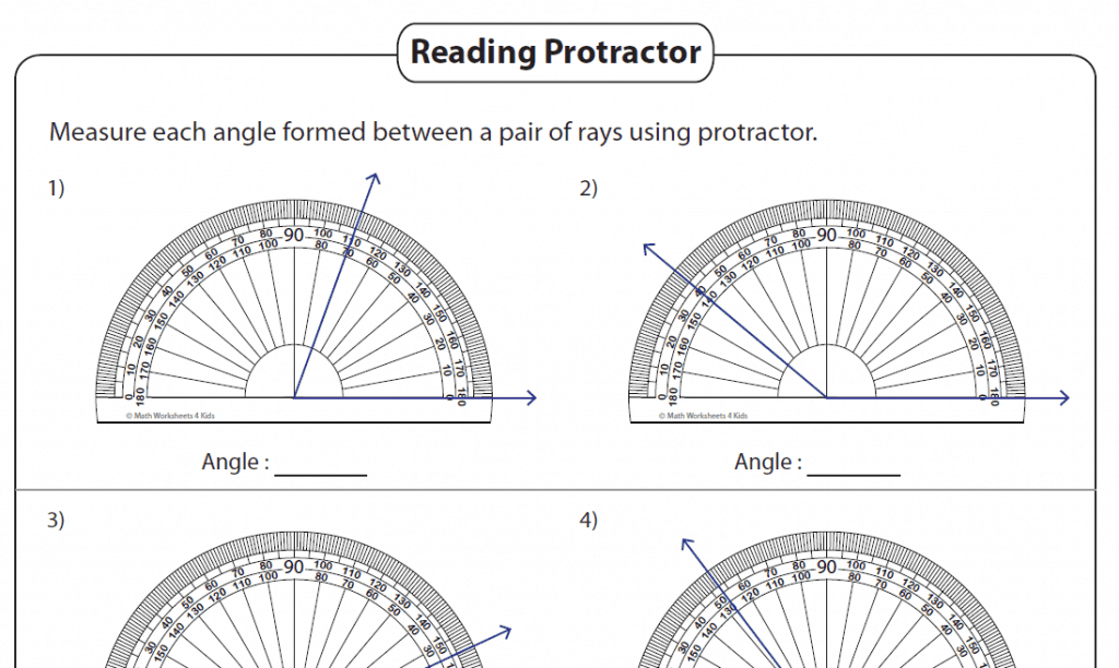 Angles - Printable Worksheets (4th and 7th Grade) - The Teachers' Cafe