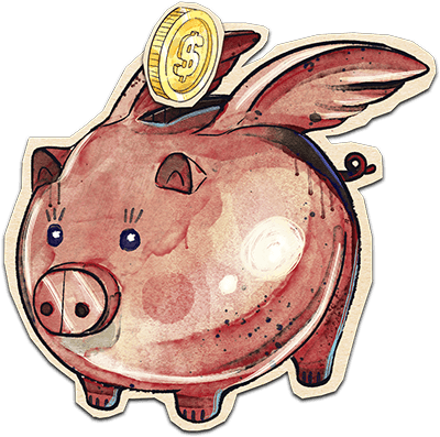 money-back-cash-pig-brown-decal