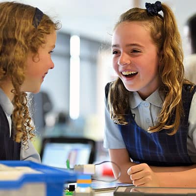 School kids laughing