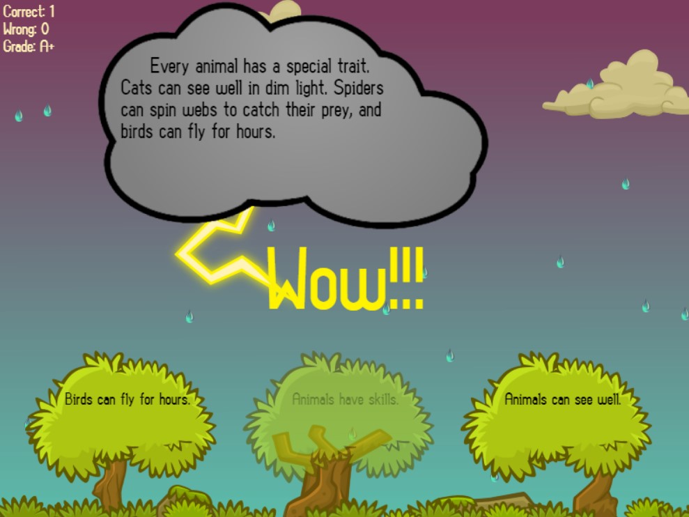 rain cloud main idea and details game